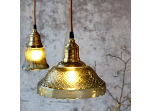 Elegantní skleněný lustr se zeleným stínidlem Olive Brass – Ø 21*18 cm