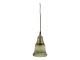 Elegantní skleněný lustr se zeleným stínidlem Olive Brass – Ø 12*17 cm Chic Antique