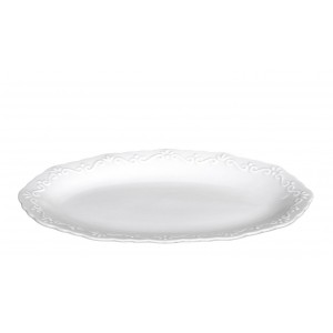 Porcelánový servírovací oválný podnos s krajkou Provence lace – 23*15 cm