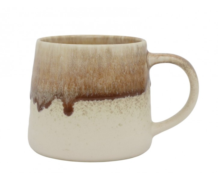 Hrnek s uchem z porcelánu New Bone China hnědý Nature – Ø8*8,5 cm Chic Antique
