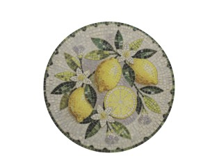 Talíř Chartres z kameniny s mozaikou a motivem citronů – Ø 21*2,5 cm