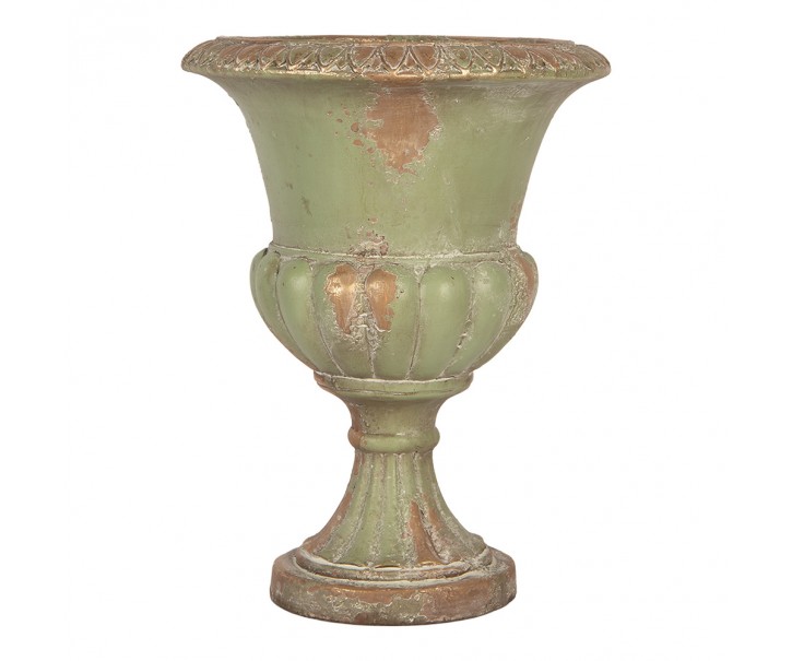 Zelený dekorační květináč v barokním stylu Baroque – Ø 26*34 cm Clayre & Eef