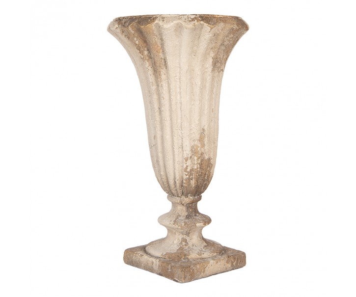 Béžový antik dekorační květináč číše v barokním stylu Baroque – Ø 33*58 cm Clayre & Eef