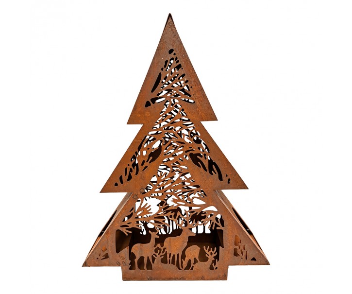 Rezavý kovový dekorativní vánoční stromek Tree Rust – 62*18*79 cm Clayre & Eef