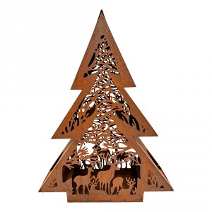 Rezavý kovový dekorativní vánoční stromek Tree Rust – 62*18*79 cm