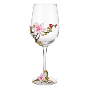 Romantická dekorativní sklenička na víno s květy Vintage Chic – Ø 6*22 cm