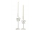 Sada 2 skleněných svícnů s mašlemi průhledných Candle Bow – 8*8*23/ 8*8*27 cm J-Line by Jolipa