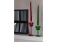  Sada 2 sklenených svietnikov s mašľami tmavo zelených Candle Bow – 8*8*23/ 8*8*27 cm J-Line by Jolipa