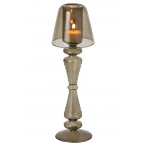 Skleněný svícen ve tvaru lampičky na čajovou svíčku Vintage Olive – 10*10*31 cm