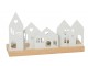 Svícen na 4 čajové svíčky vesnička s domečky – 28*16,5*8,5 cm J-Line by Jolipa