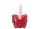 Červený skleněný svícen ve tvaru mašle Bow – 10*6*8 cm J-Line by Jolipa