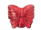 Červený skleněný svícen ve tvaru mašle Bow – 10*6*8 cm J-Line by Jolipa