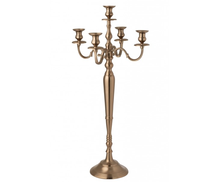 Růžově zlatý 5-ti ramenný kovový svícen Goldmy Rosegold – 47*47*98 cm / 2cm J-Line by Jolipa