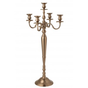 Růžově zlatý 5-ti ramenný kovový svícen Goldmy Rosegold – 47*47*98 cm / 2cm