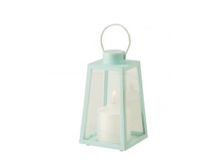 Malá LED lucerna se svíčkou Latern Turquose S – 10*10*17,5 cm / 3xAA