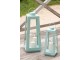 Střední LED lucerna se svíčkou Latern Turquose M – 17*17*40,5 cm / 2x C J-Line by Jolipa