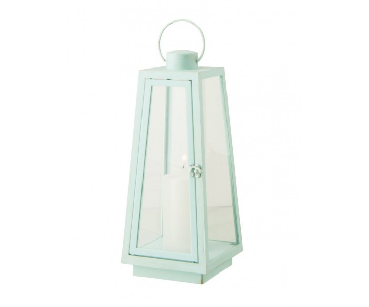 Střední LED lucerna se svíčkou Latern Turquose M – 17*17*40,5 cm / 2x C J-Line by Jolipa