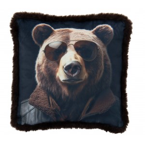 Polštář medvěd s brýlemi Lord King – 45*45*15 cm