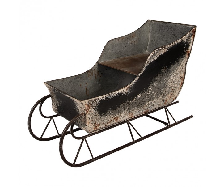 Veliké dekorativní granitové antik kovové sáně Sled Vintage – 123*46*74 cm Clayre & Eef