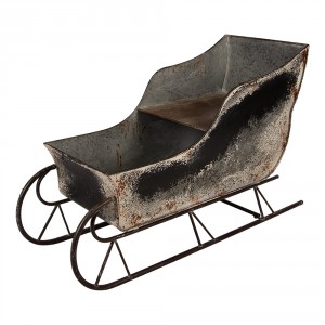 Veliké dekorativní granitové antik kovové sáně Sled Vintage – 123*46*74 cm