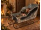 Veliké dekorativní granitové antik kovové sáně Sled Vintage – 123*46*74 cm Clayre & Eef