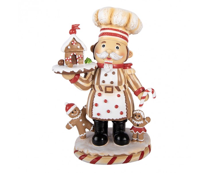 Dekorativní figurína kuchaře s perníčky – 18*13*27 cm Clayre & Eef
