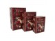 Sada 3ks vínových papírových boxů Merry Christmas – 28*20*12 / 26*18*10 / 24*16*9 cm Clayre & Eef