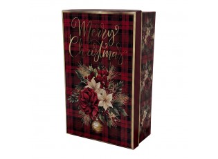 Sada 3ks vínových papírových boxů Merry Christmas – 28*20*12 / 26*18*10 / 24*16*9 cm