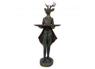 Dekorativní figurka jelen v obleku s podnosem Deer Vintage – 19*17*60 cm