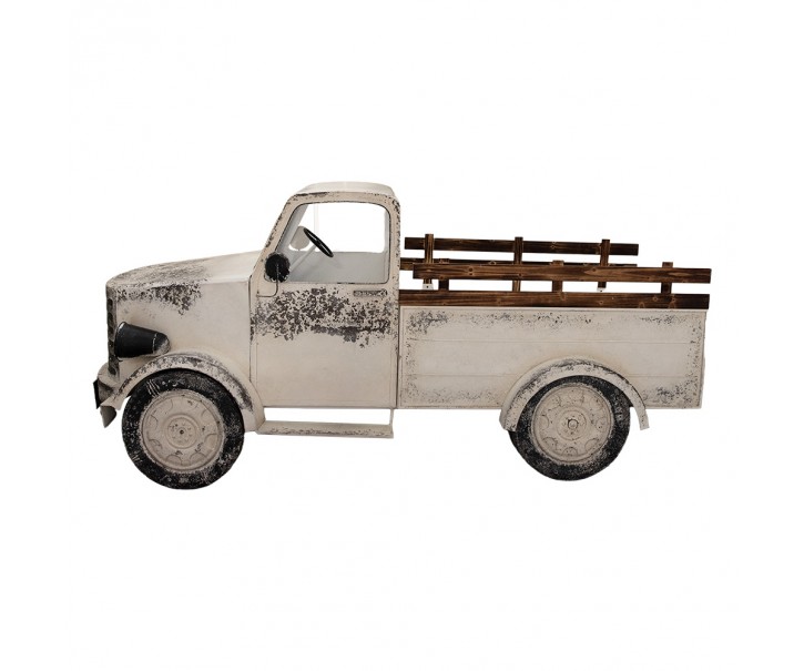Veliký dekorativní model béžové kovové retro auto Pick-up truck – 246*104*112 cm Clayre & Eef