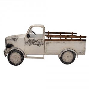 Veliký dekorativní model béžové kovové retro auto Pick-up truck – 246*104*112 cm
