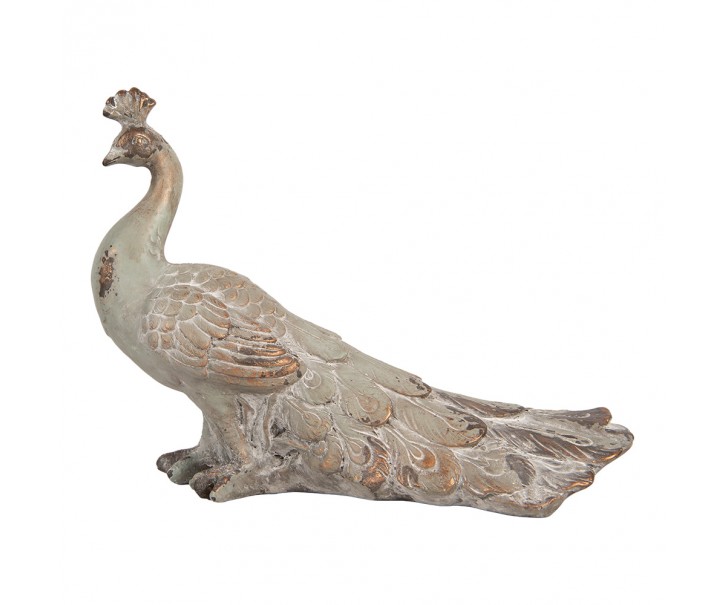Šedá antik dekorativní soška páv Clayre & Eef – 39*20*29 cm Clayre & Eef