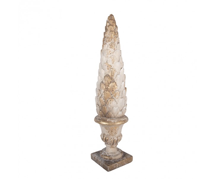 Béžová antik dekorativní šiška v květináči Clayre & Eef – Ø 14*60 cm Clayre & Eef