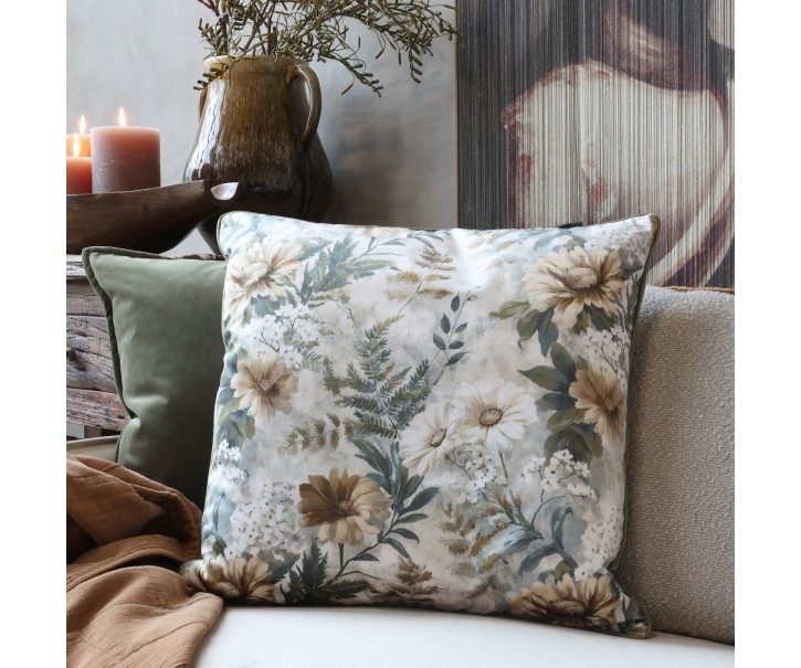 Povlak na polštář Aix s jemným květinovým vzorem – 50*50 cm Chic Antique