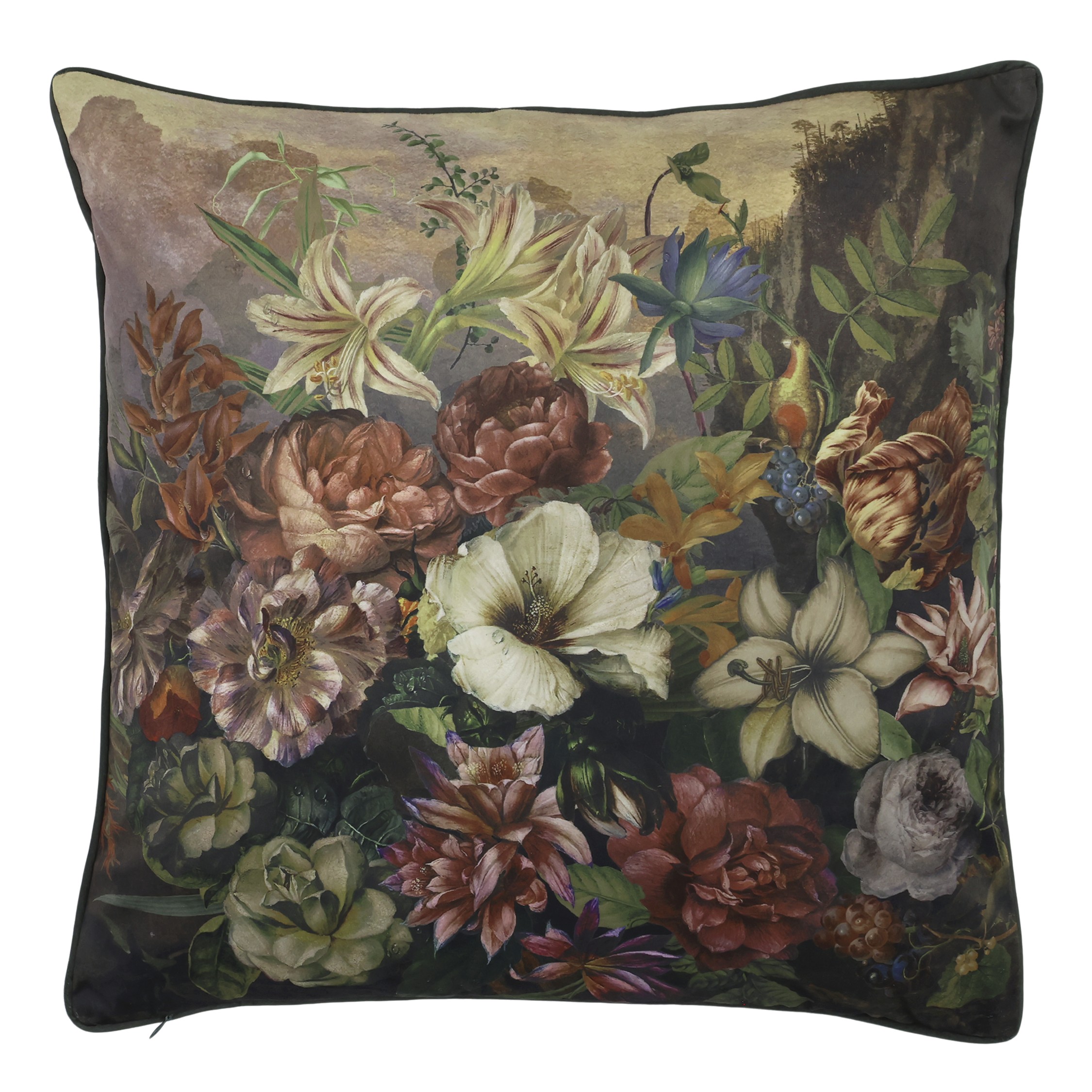 Povlak na polštář Aix s barevným květinovým vzorem – 50*50 cm Chic Antique Povlak na polštář Aix s barevným květinovým vzorem – 50*50 cm Chic Antique