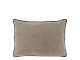 Šedý povlak na polštář Aix žinilkový s hnědým lemováním – 50*35 cm Chic Antique