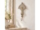 Šedý antik kovový nástěnný háček se zlatými ornamenty Vintage - 16*4*33 cm Clayre & Eef
