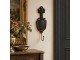 Černý antik kovový nástěnný háček se zlatými ornamenty Vintage - 12*4*38 cm Clayre & Eef