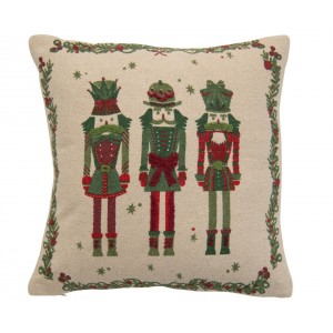 Béžový bavlněný polštář s Louskáčky Nutcrackers – 45*45*15 cm