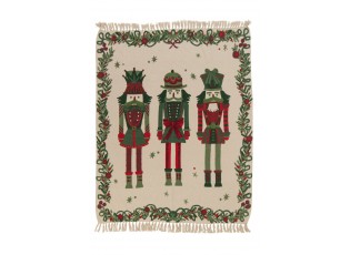 Režný přehoz na postel s motivem louskáčků Nutcrackers – 170*130*1 cm