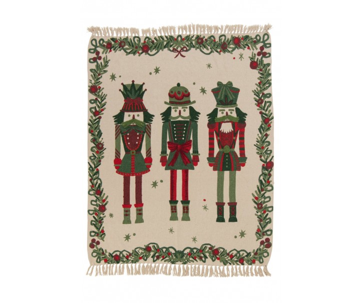 Režný přehoz na postel s motivem louskáčků Nutcrackers – 170*130*1 cm J-Line by Jolipa