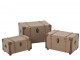 Sada 3 kufrů z MDF olivově zelená/hnědá – 54*35*35 cm J-Line by Jolipa