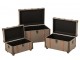 Sada 3 kufrů z MDF olivově zelená/hnědá – 54*35*35 cm J-Line by Jolipa