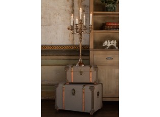 Sada 3 kufrů z MDF olivově zelená/hnědá – 54*35*35 cm