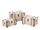 sada 3 kufrů MDF ecru/ hnědá – 54*35*35 cm J-Line by Jolipa
