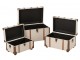 sada 3 kufrů MDF ecru/ hnědá – 54*35*35 cm J-Line by Jolipa
