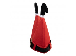 Červená vánoční čepice ve tvaru nohou Santa – 34*40 cm