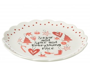 Vánoční servírovací keramický talíř Sugar and spice – 39*3,7*37 cm