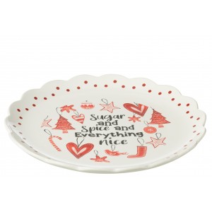 Vánoční servírovací keramický talíř Sugar and spice – 39*3,7*37 cm