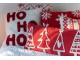Sada 2ks vánoční polštář HOHOHO červená a béžová – 45*45*15 cm J-Line by Jolipa